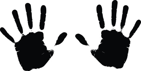 black handprints side by side showing fingers clearly