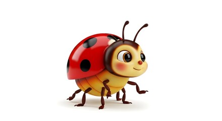 Fototapeta premium A charming animated ladybug with a friendly demeanor. 