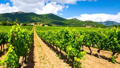 Lush vineyard rows under a vibrant sky (3)