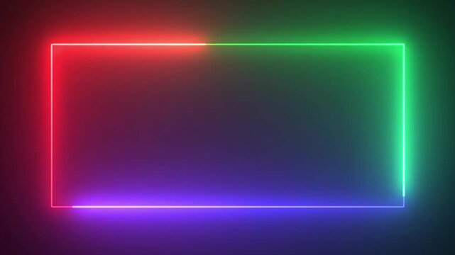  3 color Neon frame Video Background