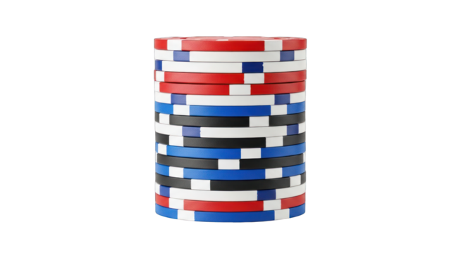 Stacked Poker Chips with Red White and Blue Colors. - Powered by Adobe