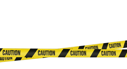 Yellow Caution Tape with Black Warning Text.