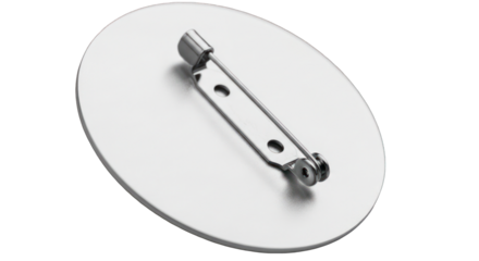 Silver Metal Pin Badge with Clasp.