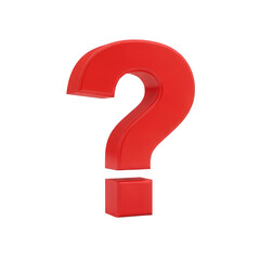 A Vibrant Red Question Mark Standing Out on a Transparent Backdrop, Symbolizing Inquiry, Uncertainty, and the Quest for Answers in a Modern, Bold Design