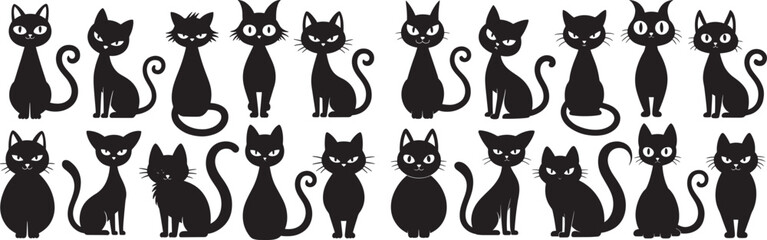 Obraz premium set of cats silhouettes