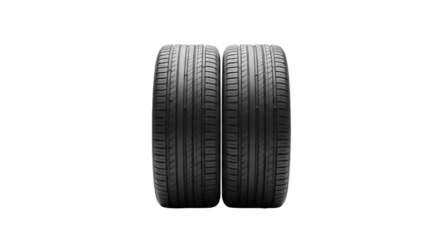 Two New Car Tires Isolated.