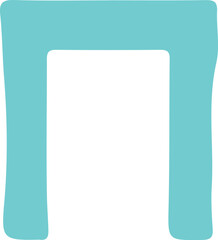 Turquoise blue abstract shape for web design and creative projects featuring rounded corners and smooth edges