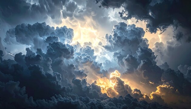 Dramatic cloudscape with vibrant light - Powered by Adobe