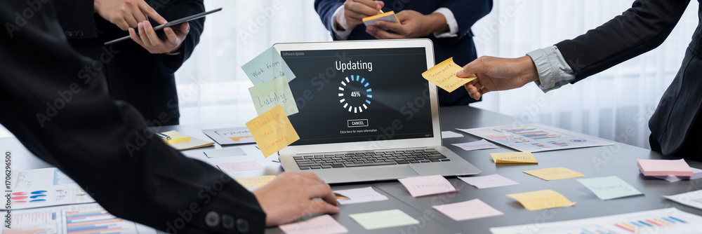 Wall mural software update on computer for brisk version of device software upgrade