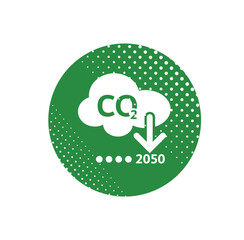 carbon neutral text information sign	