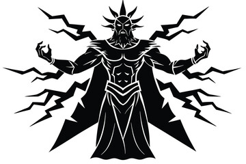 thunder god vector art