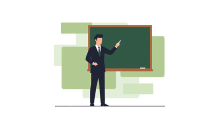 Teacher Presenting Insights, Classroom Instruction, Education, School Illustration, Vector Design