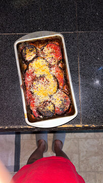 Baked Dish With Spices and Cheese Ready to Serve at Home Kitchen