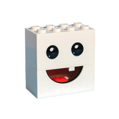 Fototapeta premium White lego brick face