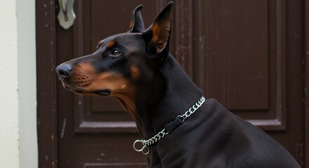 Doberman pinscher dog outdoors