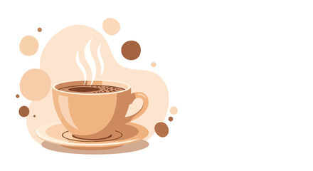 Obraz premium Warm Coffee Cup Illustration: Modern Design with Steaming Beverage and Minimalist Aesthetic