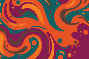 Fototapeta premium Abstract Swirling Organic Forms in Teal Orange and Purple Hues