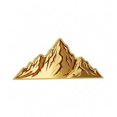 A golden mountain with a faceted relief surface,
