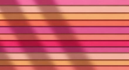 Abstract Colorful Horizontal Stripes with Shadows.