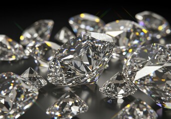 A luxurious diamond crystal background, featuring radiant transparent gemstones