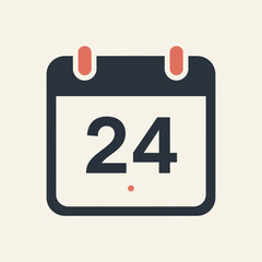 Calendar icon showing the 24th day of the month.