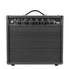 Professional guitar amplifier for music production and live performance, with multiple controls and speaker grill