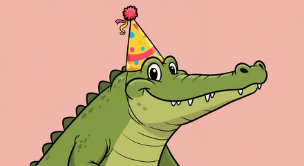 Happy cartoon crocodile