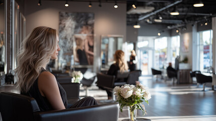 Client is waiting in a salon