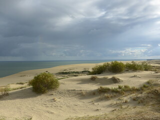 sand dunes and sea