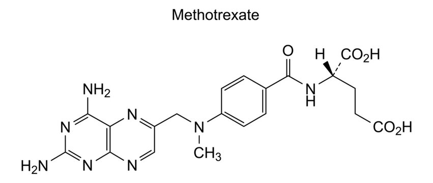 Chemical structure of methotrexate, drug substance