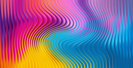 Abstract colorful wavy background with textured vertical lines