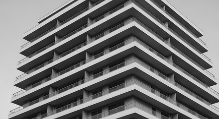 Modern Apartment Building Facade.