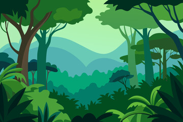 landscape with trees and mountains