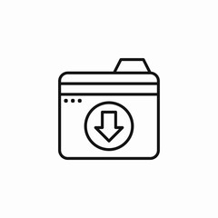 folder download icon icon sign vector