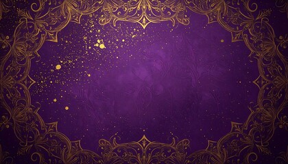 Ornate gold border on purple background