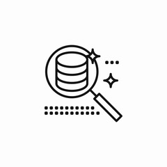 magnifying glass database icon sign vector