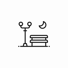night park scene icon sign vector