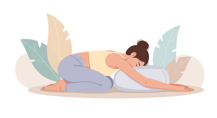 Woman In Yoga Pose Resting And Reconnecting With Nature, Embracing Serenity