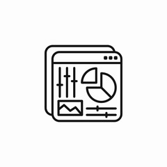 server data analytics icon sign vector
