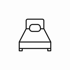 simple single bed icon sign vector