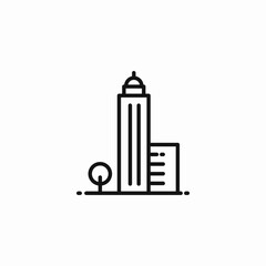 skyscraper and tree icon sign vector