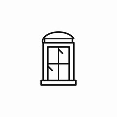 tall arched window icon sign vector