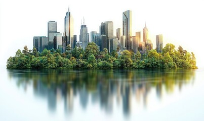 Fototapeta premium Lush island city (1)