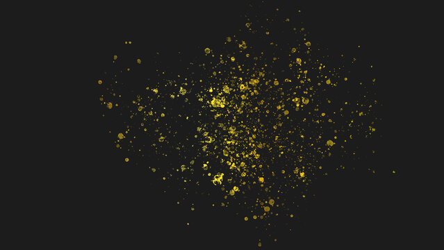 golden splatter paint stain texture for luxurious decoration on black background