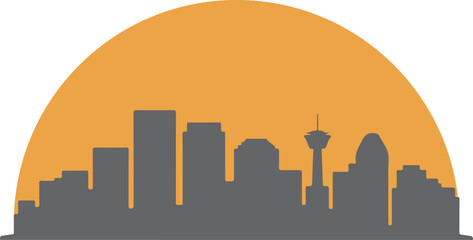 Obraz premium Calgary skyline silhouette black color vector design on white background minimal city illustration