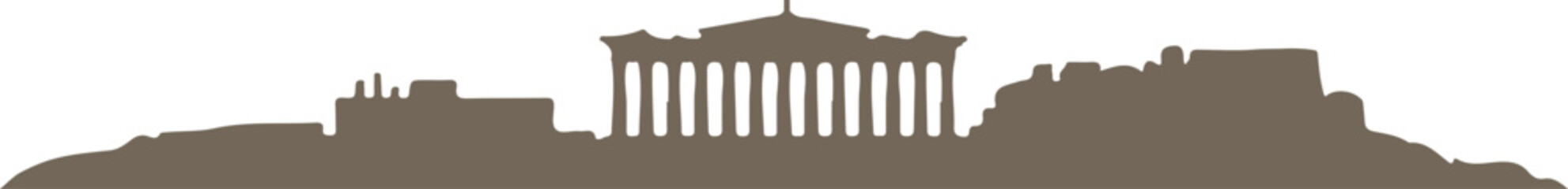 Athens skyline silhouette black color vector design on white background minimal city illustration