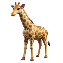 Obraz premium 3d realistic giraffe standing proudly with distinctive spotted coat pattern transparent background