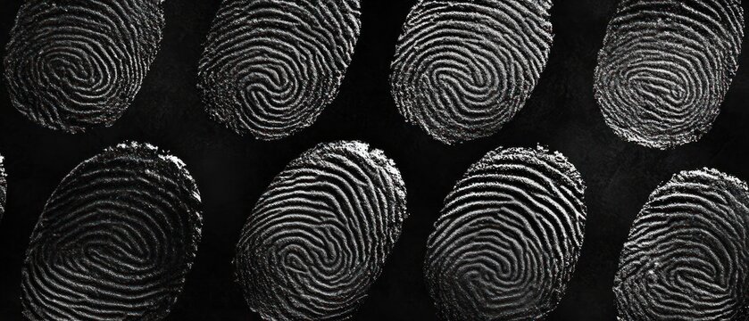 Fingerprint texture monochrome grainy pattern repeated design abstract background security concept identity forensic science illustration