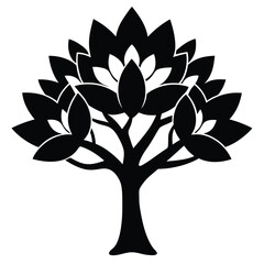 magnolia tree vector icon