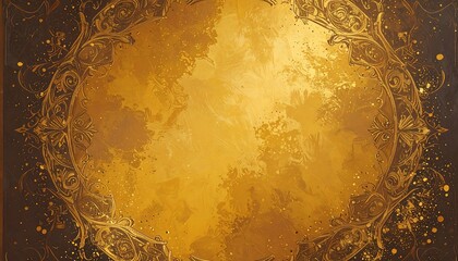 Ornate gold circle on dark background